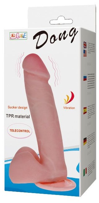 Вибратор на присоске с выносным пультом Dong - 20 см.