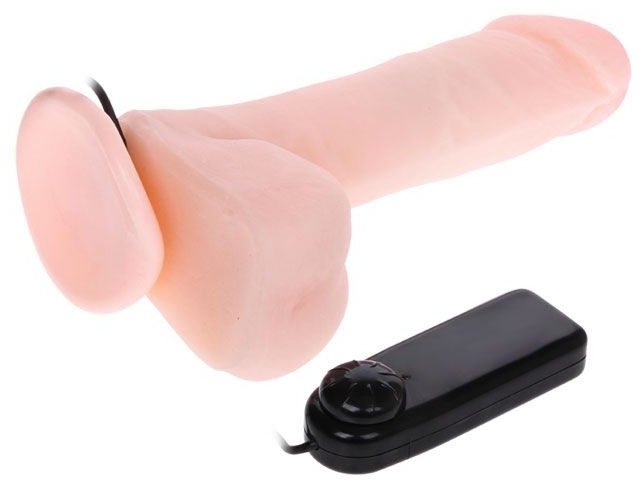 Вибратор на присоске с выносным пультом Dong - 20 см.