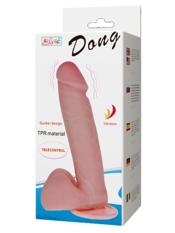 Вибратор на присоске с выносным пультом Dong - 20 см.
