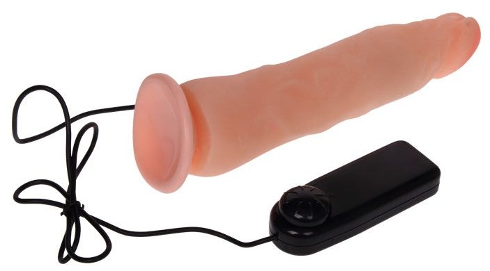 Реалистичный вибромассажер на присоске - 22 см.