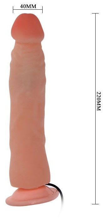 Реалистичный вибромассажер на присоске - 22 см.