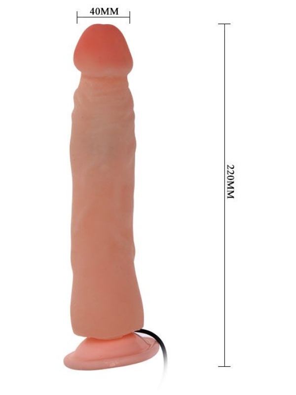 Реалистичный вибромассажер на присоске - 22 см.