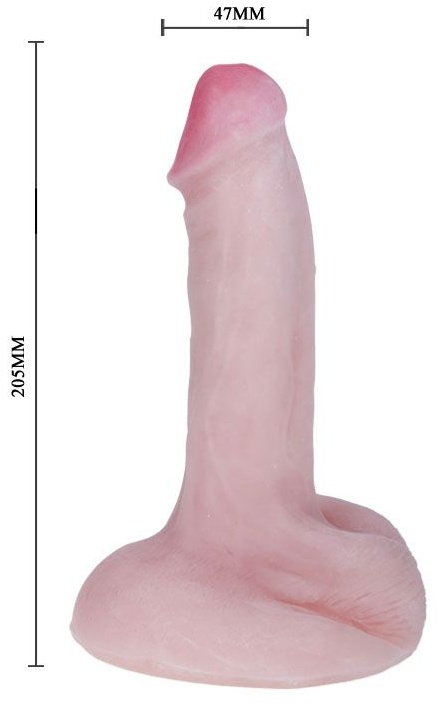 Вибромассажер-реалистик на плоской подошве - 20,5 см.