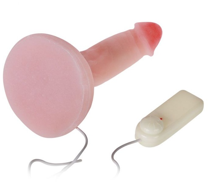 Вибромассажер-реалистик на плоской подошве - 20,5 см.