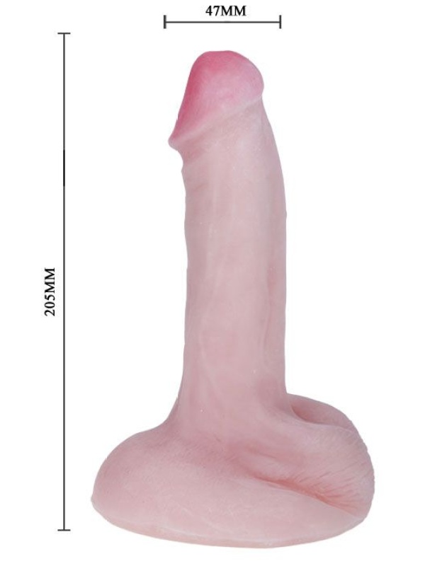 Вибромассажер-реалистик на плоской подошве - 20,5 см.