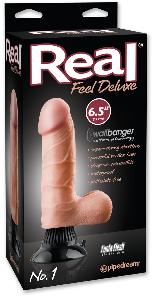 Вибратор телесного цвета с мошонкой Real Feel Deluxe №1 - 22 см.