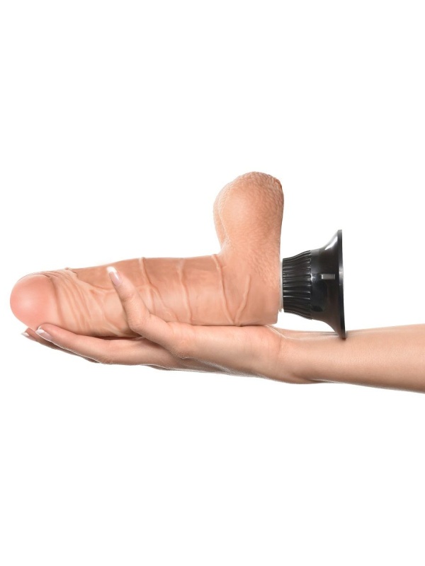 Вибратор телесного цвета с мошонкой Real Feel Deluxe №1 - 22 см.