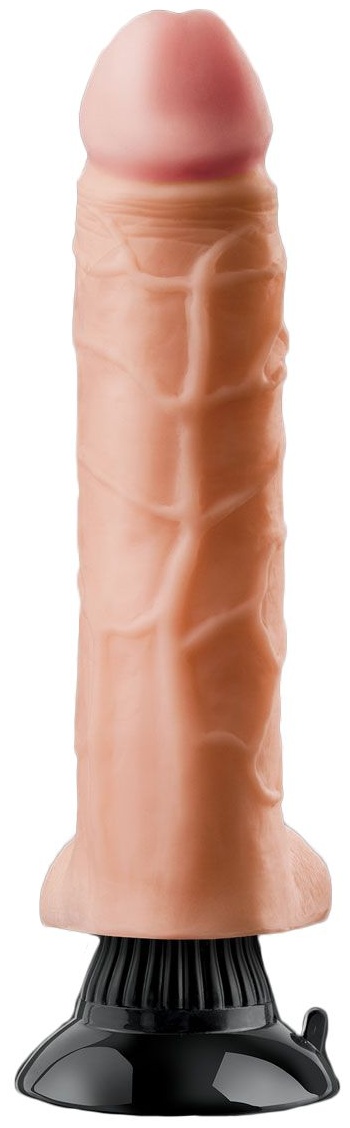 Вибратор телесного цвета с мошонкой Real Feel Deluxe №6 - 27 см.