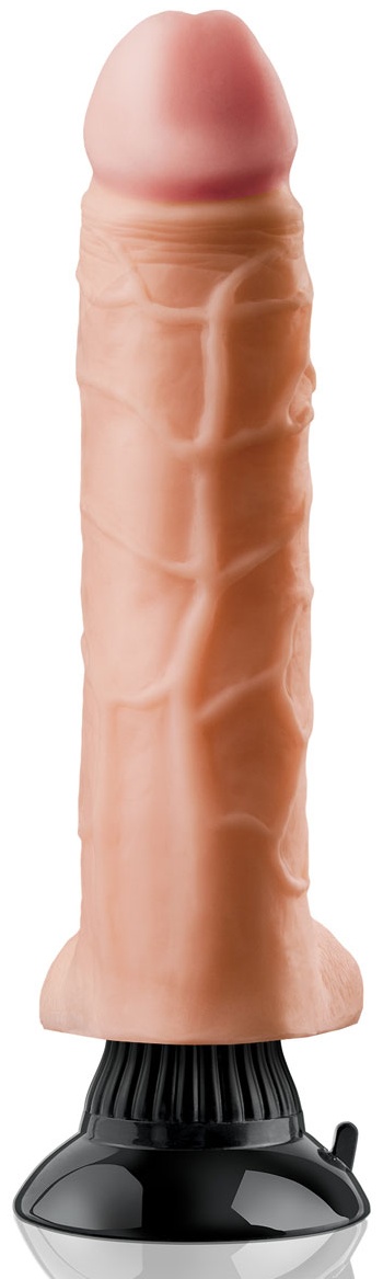 Вибратор телесного цвета с мошонкой Real Feel Deluxe №6 - 27 см.