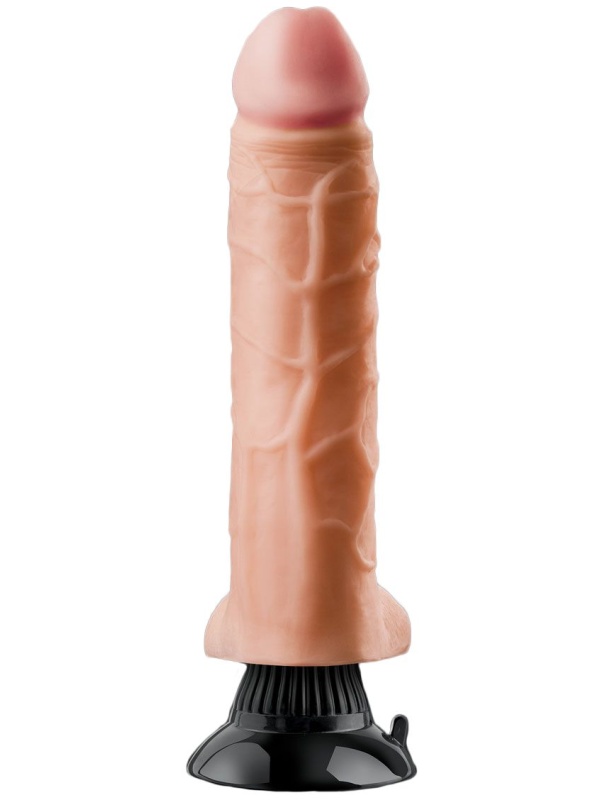 Вибратор телесного цвета с мошонкой Real Feel Deluxe №6 - 27 см.