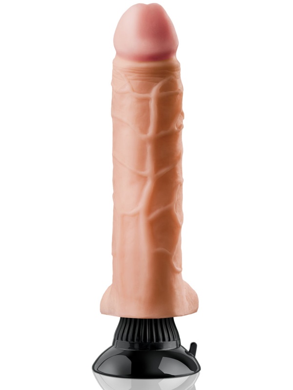 Вибратор телесного цвета с мошонкой Real Feel Deluxe №6 - 27 см.