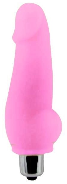 Розовый мини-вибратор Super - 12 см.
