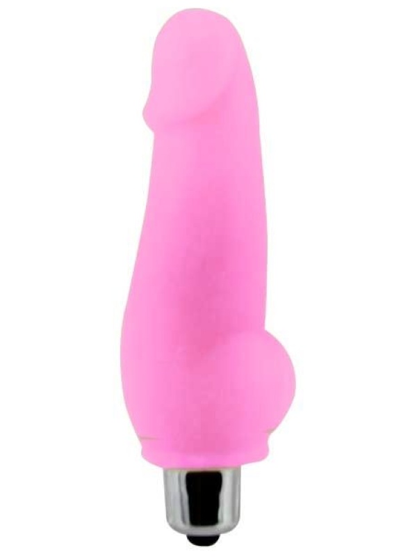 Розовый мини-вибратор Super - 12 см.
