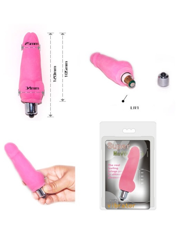 Розовый мини-вибратор Super - 12 см.