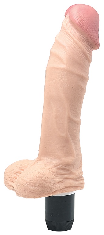 Реалистичный гнущийся водонепроницаемый вибромассажёр ORGASMIC TOWER 7 - 17,8 см.