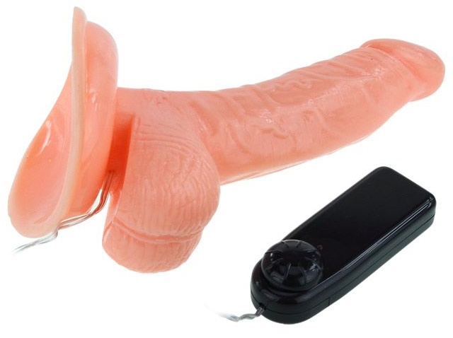 Вибромассажер-реалистик на присоске - 15,5 см.