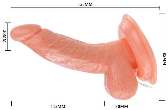 Вибромассажер-реалистик на присоске - 15,5 см.