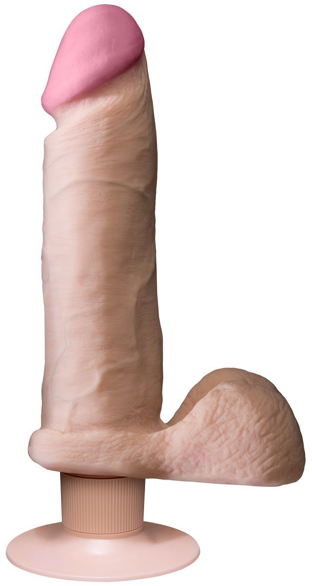 Вибромассажер-реалистик на присоске The Realistic Cock ULTRASKYN Vibrating 8”- 23,5 см.