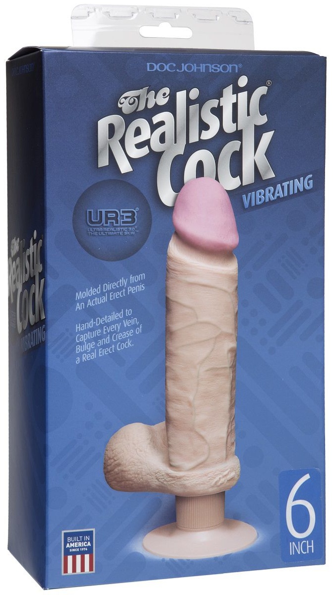 Вибромассажер-реалистик на присоске The Realistic Cock ULTRASKYN Vibrating 6”- 21,6 см.