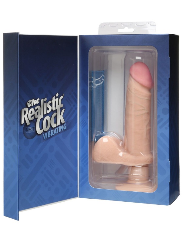 Вибромассажер-реалистик на присоске The Realistic Cock ULTRASKYN Vibrating 6”- 21,6 см.