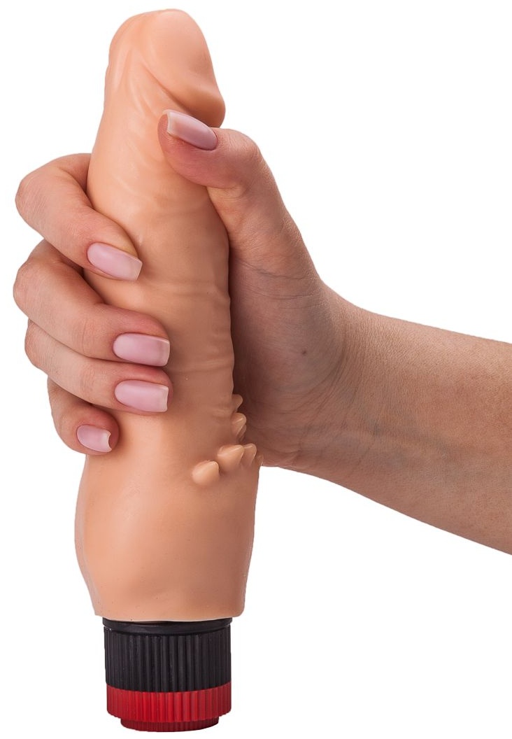 Гелевый вибратор с шипиками для массажа клитора - 17,8 см.