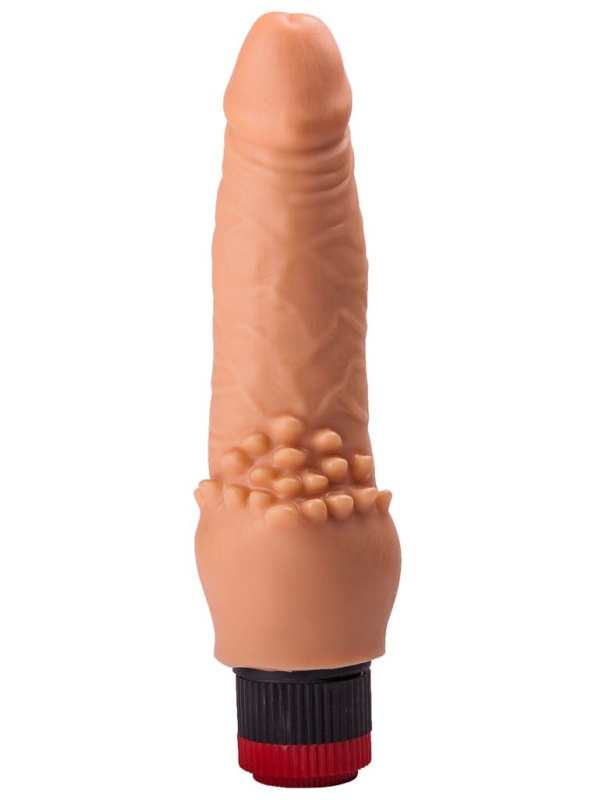 Гелевый вибратор с шипиками для массажа клитора - 17,8 см.