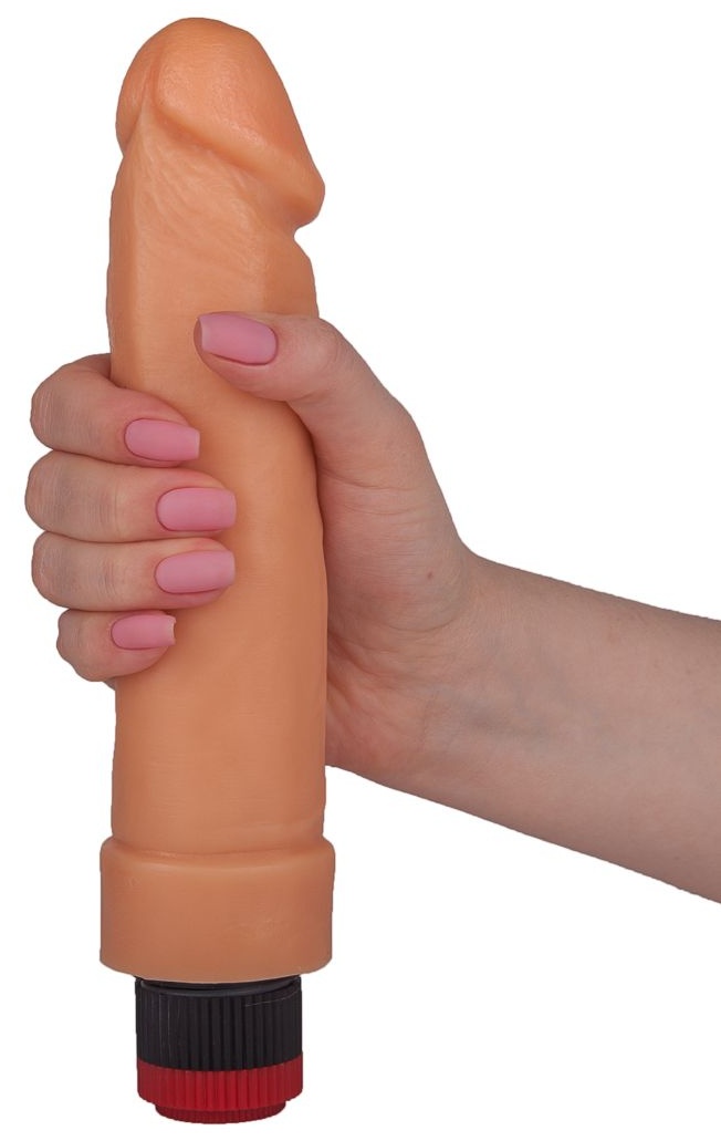 Гелевый вибратор телесного цвета - 20,5 см.