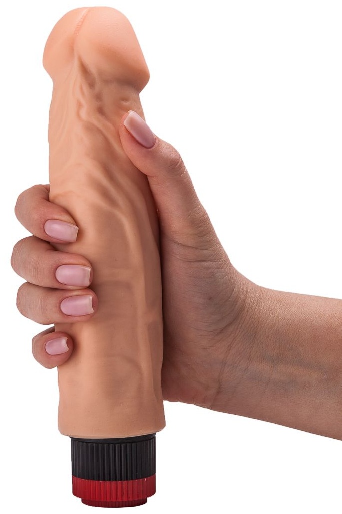 Гелевый вибратор с чётко прорисованной головкой - 18,5 см.