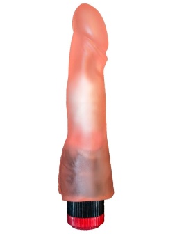 Розовый гелевый вибратор с каплевидной головкой - 19,5 см.