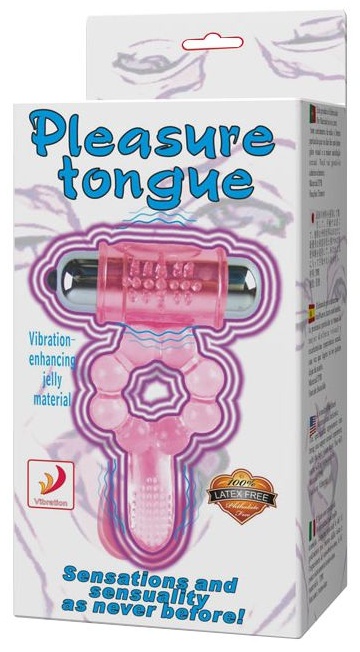 Розовое эрекционное кольцо с вибростимуляцией клитора Baile