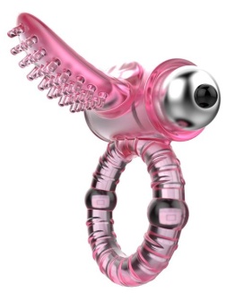 Эрекционное кольцо с вибростимулятором клитора в форме язычка