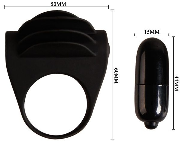 Рифленое эрекционное кольцо с вибрацией Chester