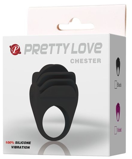 Рифленое эрекционное кольцо с вибрацией Chester