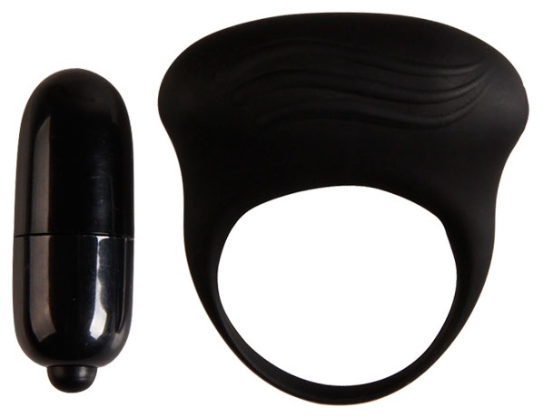 Черное вибрирующее эрекционное кольцо