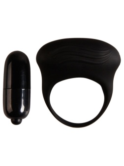 Черное вибрирующее эрекционное кольцо