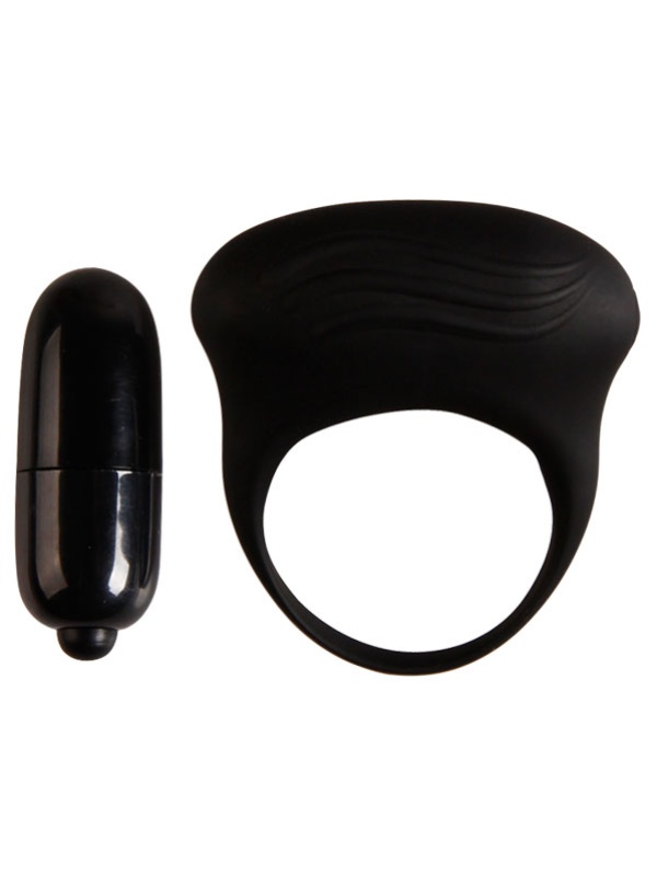 Черное вибрирующее эрекционное кольцо
