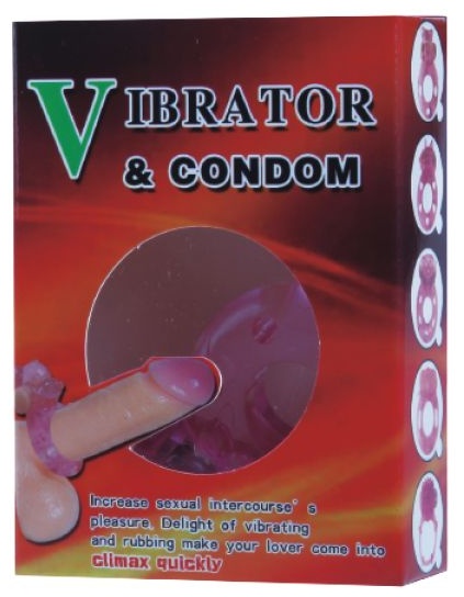 Розовое эрекционное кольцо с бабочкой на вибропуле