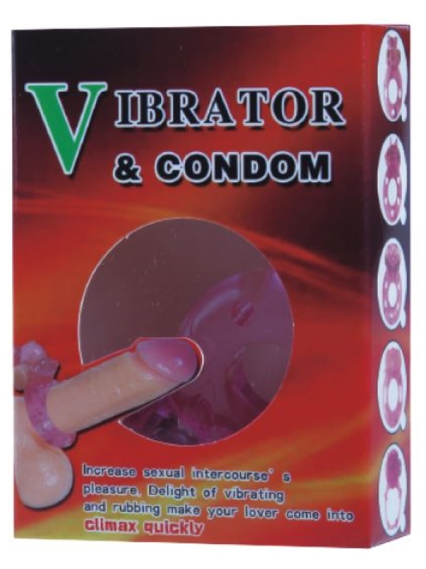 Розовое эрекционное кольцо с бабочкой на вибропуле