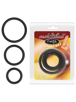 Набор из 3 чёрных колец различного диаметра