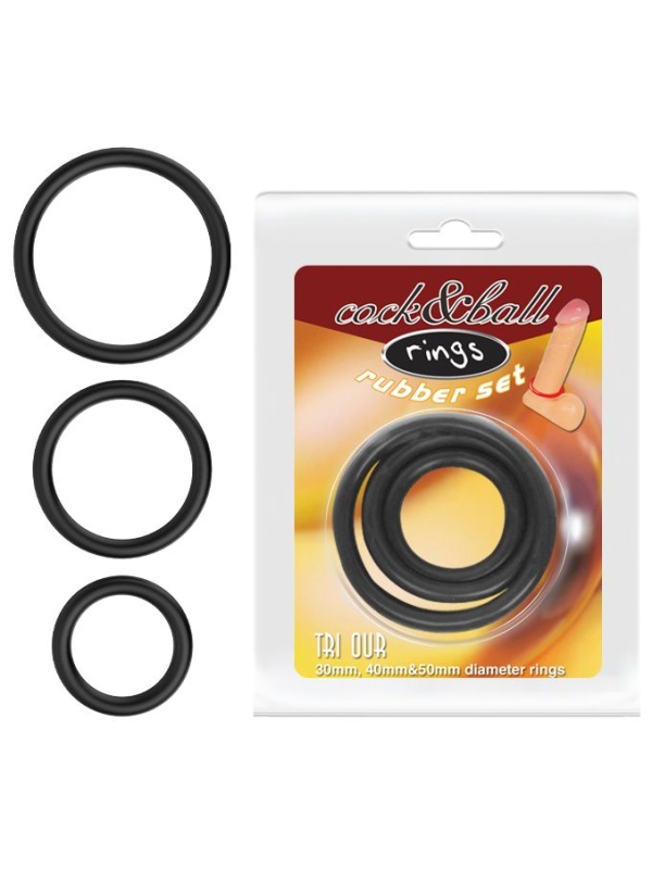 Набор из 3 чёрных колец различного диаметра