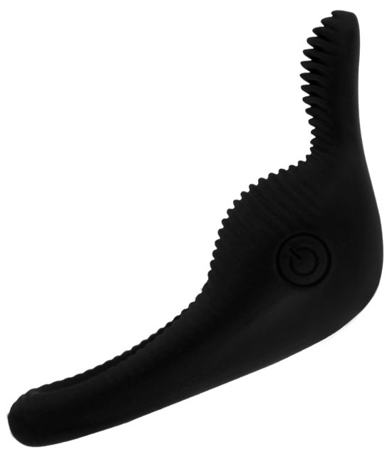 Чёрное эрекционное виброкольцо Thimble