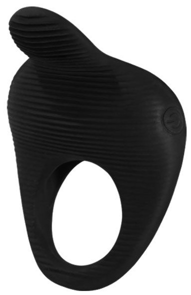 Чёрное эрекционное виброкольцо Thimble