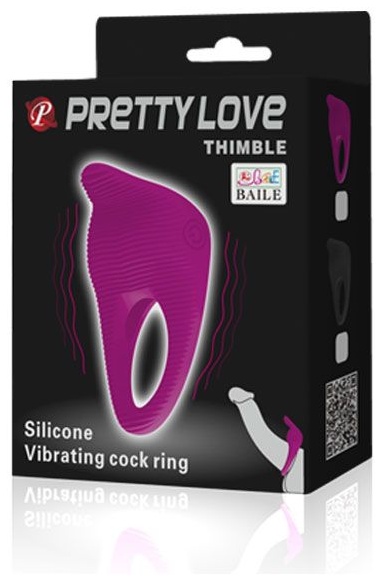 Чёрное эрекционное виброкольцо Thimble