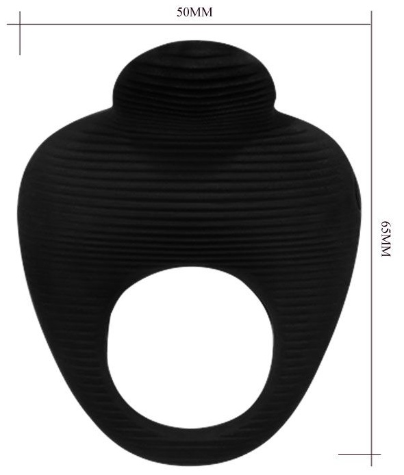 Чёрное эрекционное виброкольцо Thimble