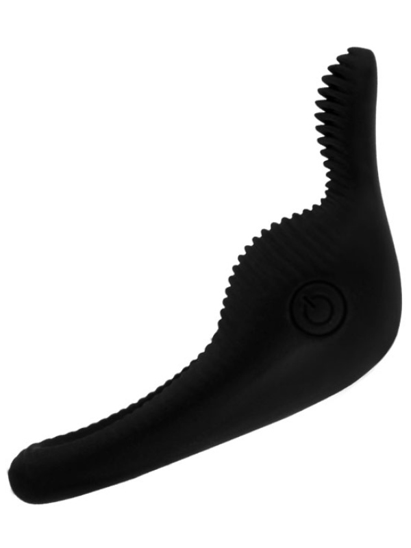Чёрное эрекционное виброкольцо Thimble
