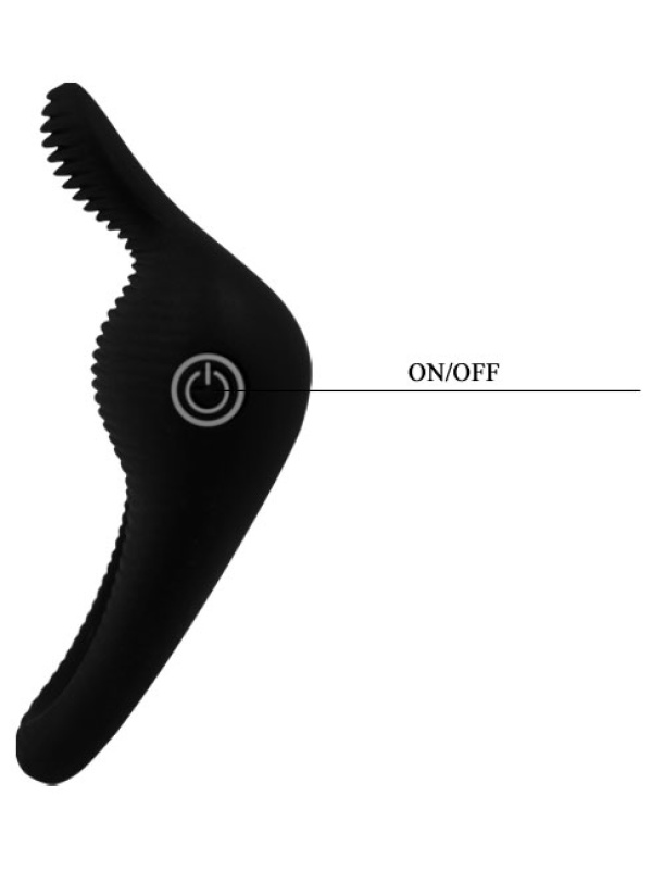 Чёрное эрекционное виброкольцо Thimble