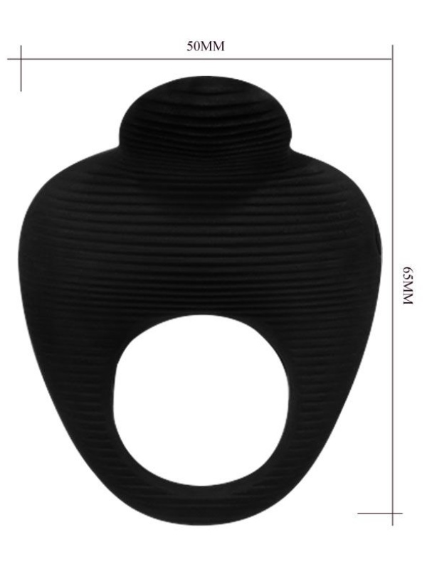 Чёрное эрекционное виброкольцо Thimble