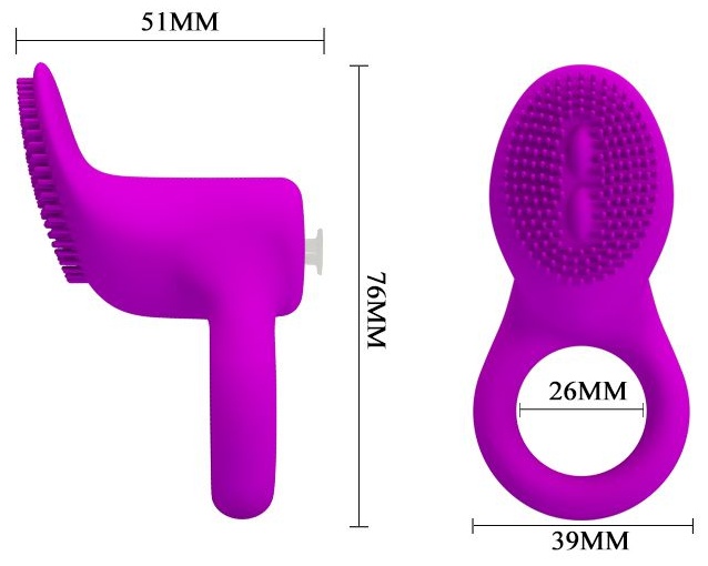 Лиловое эрекционное виброкольцо со стимулятором клитора Cobra