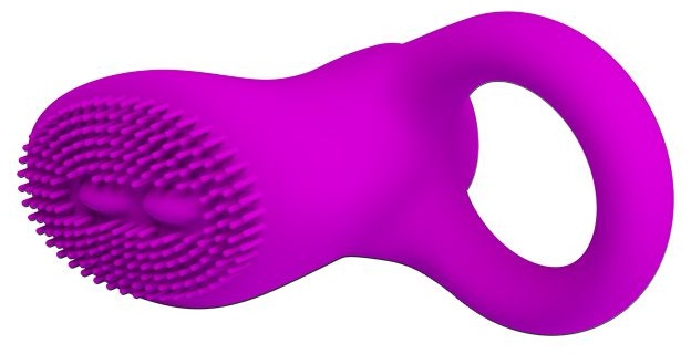 Лиловое эрекционное виброкольцо со стимулятором клитора Cobra