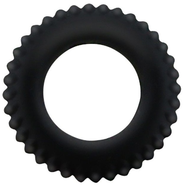Черное эреционное кольцо с ребрышками Titan